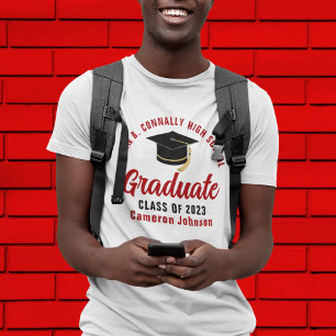 Vita Röda Student-Anpassningsbarna 2023 Student T Shirt