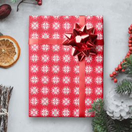 Vita rödnordiska sötare Snowflake Mönster Presentpapper
