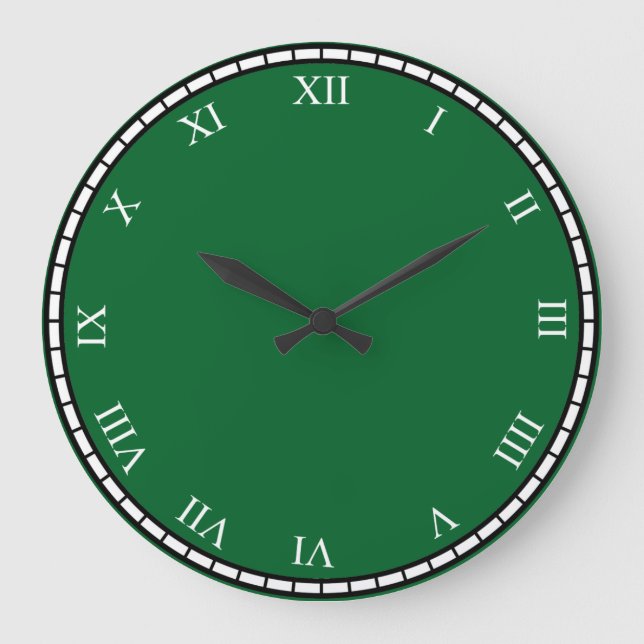 Vita romerska siffror Ansikte & trim Rund klocka (Framsida)