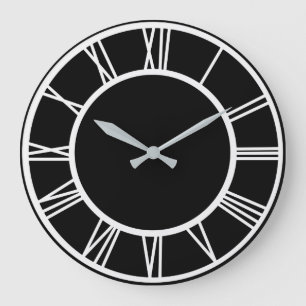 Vita romerska siffror i Circle Clock Ansikte Clock Stor Klocka