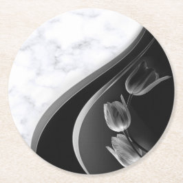 Vita rörformade Abstrakter Underlägg Papper Rund