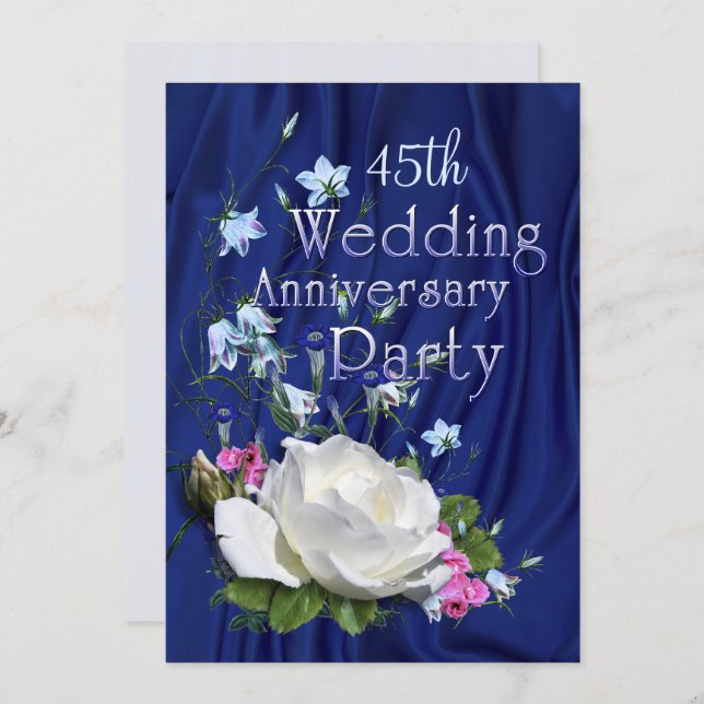 Vita Ros årsdagsfest Anpassat år Inbjudningar (Fram/baksida)