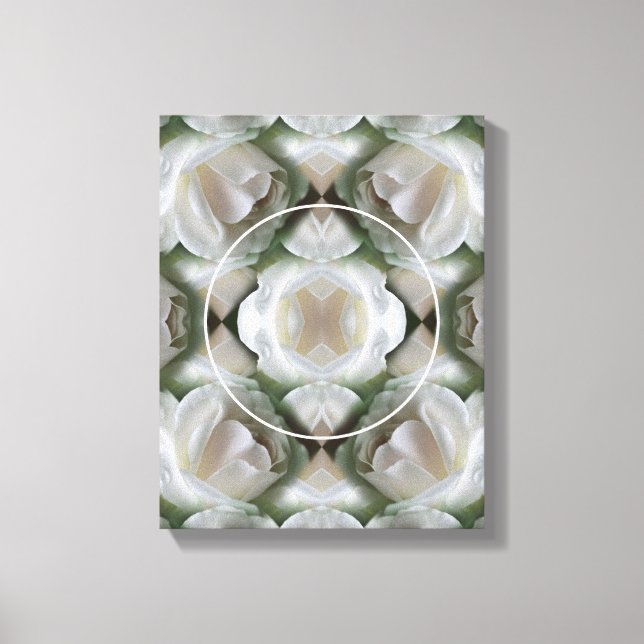 Vita Ros Ram Bjud In Till Egen Foto Canvastryck (Framsida)