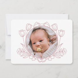 Vita Rosa-baptism - enkelt Blommigt - tackkort Inbjudningar