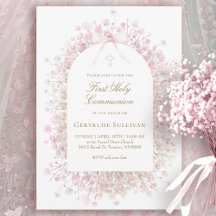 vita rosa blommor | Första heliga kommunion