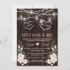 Vita Rosa Blommor Strängljus Lada Jag Gör BBQ Inbjudningar