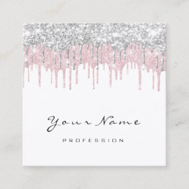 Vita Rosa-drivrutiner för Makeup Artist Event Plan Fyrkantigt Visitkort