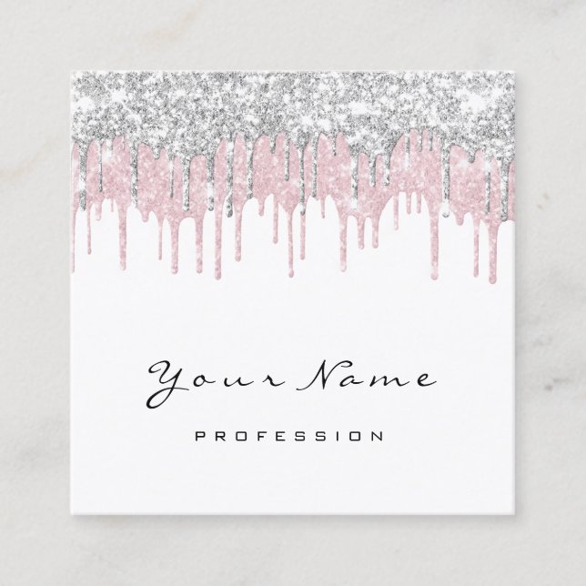 Vita Rosa-drivrutiner för Makeup Artist Event Plan Fyrkantigt Visitkort (Framsida)