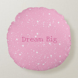 Vita Rosa Lavendel Himmel av Stjärnor Rund Kudde