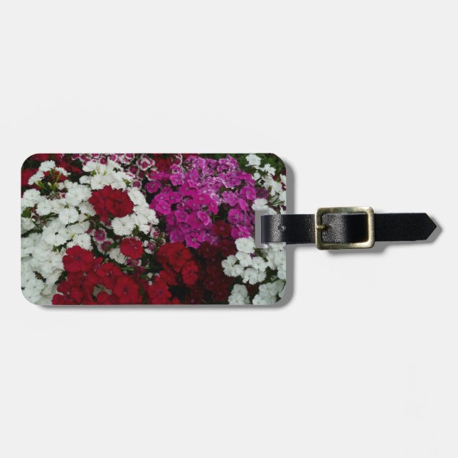 Vita, Rosa och Röda dianthus-Blommigten Bagagebricka (Horisontell Framsida)