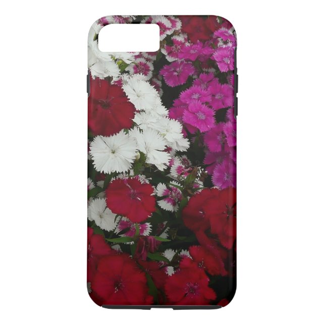 Vita, Rosa och Röda dianthus-Blommigten Case-Mate iPhone Skal (Baksida)