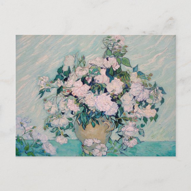 Vita rosor-1890-Vincent van Gogh   Inbjudan Vykort (Framsida)