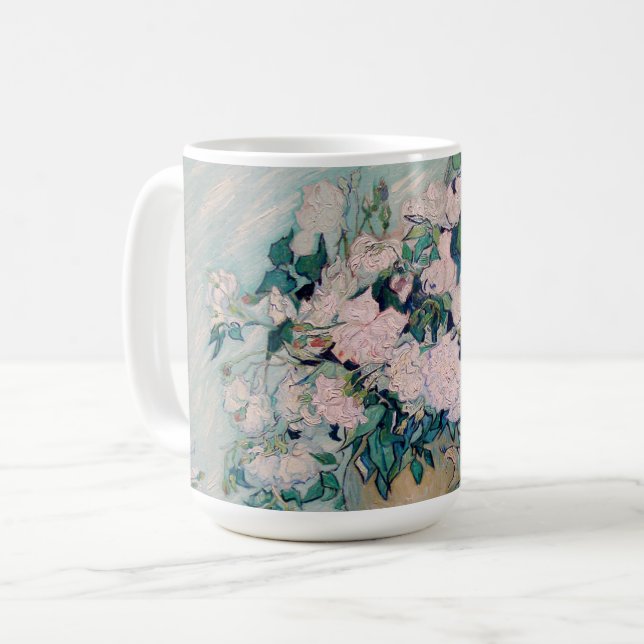 Vita rosor-1890-Vincent van Gogh    Kaffemugg (Framsida vänster)