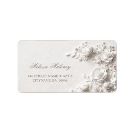 Vita rosor 3D blommor |  Bröllop Adressetikett
