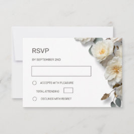 Vita rosor 3D-blommor OSA Kort