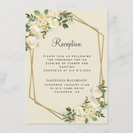 Vita rosor blomster guldpaket vigselfest tilläggskort