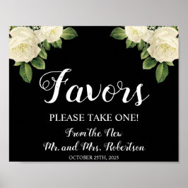 Vita Rosor | Bröllopsfavoriter - skylt för bröllop