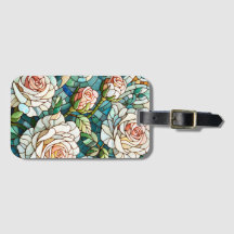 Vita rosor glasmålning mosaik