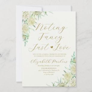 Vita rosor Inget fancy bara kärlek Elopement Inbjudningar