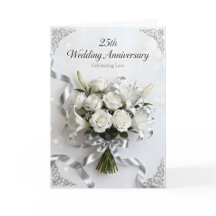 Vita rosor och silverband 25-årsjubileum