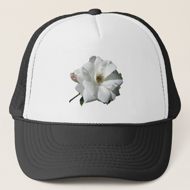 Vita Rosor Party Dusch Bröllop Blommor Öde Keps (Framsida)