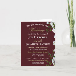 Vita rosor röd bakgrund bröllopsinbjudan meddelande