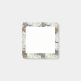 Vita Rosor Romantisk Rustik Mönster Post-it Block