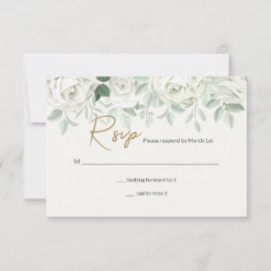 Vita Rosor RSVP-kort OSA Kort