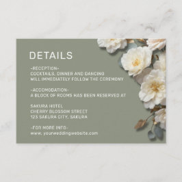 Vita rosor Texturerade blommor Detaljer Tilläggskort