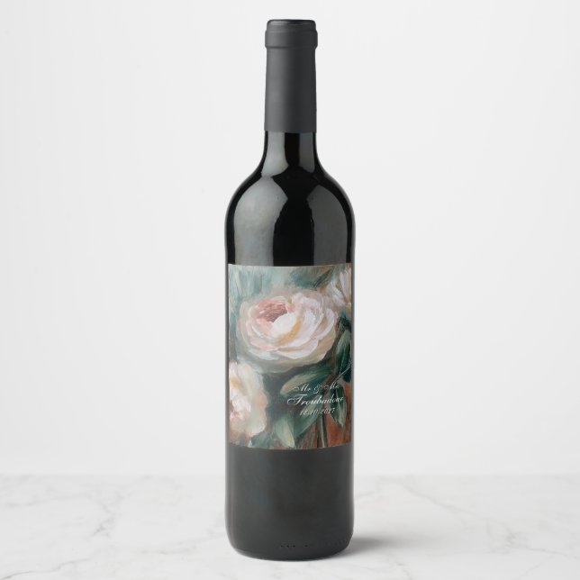Vita Rosor Vinflaska Etikett (Framsida)