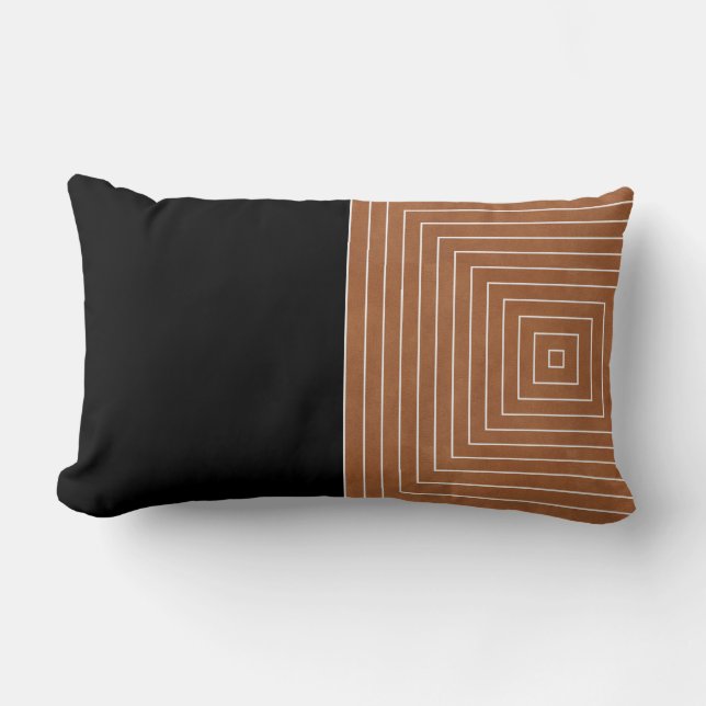 Vita Saddle Tan Black-rutor Lumbarkudde (Framsida)