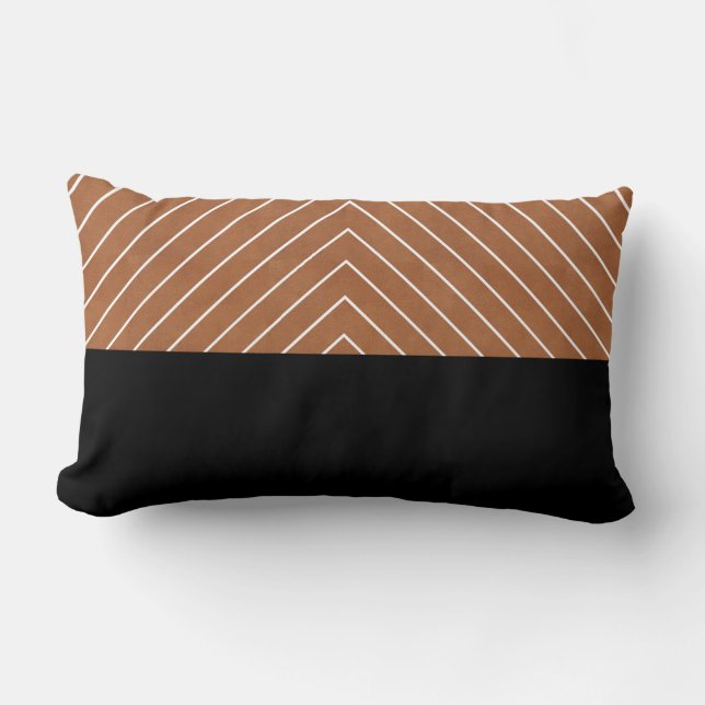 Vita Saddle Tan Black-rutor Lumbarkudde (Framsida)