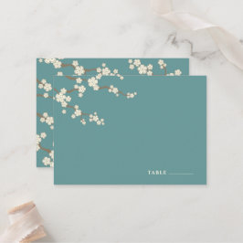 Vita Sakura Blommor Körsbärsblommor Chic Bröllop Placeringskort