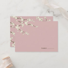 Vita Sakura-blommor Körsbärsblommor Chic Bröllop Placeringskort