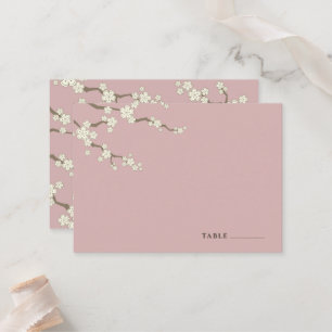 Vita Sakura-blommor Körsbärsblommor Chic Bröllop Placeringskort