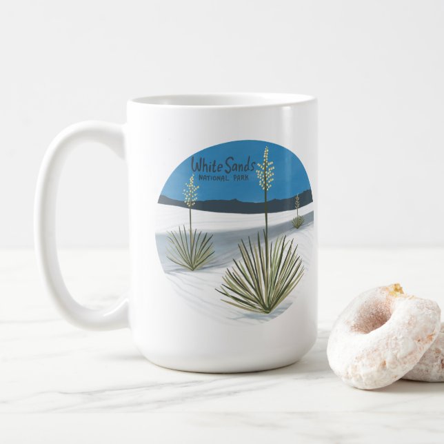 Vita Sands nationalpark New mexico Gypsum Yucca Kaffemugg (Med munk)