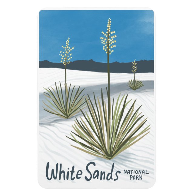 Vita Sands nationalpark New mexico Gypsum Yucca Magnet (Vertikal)