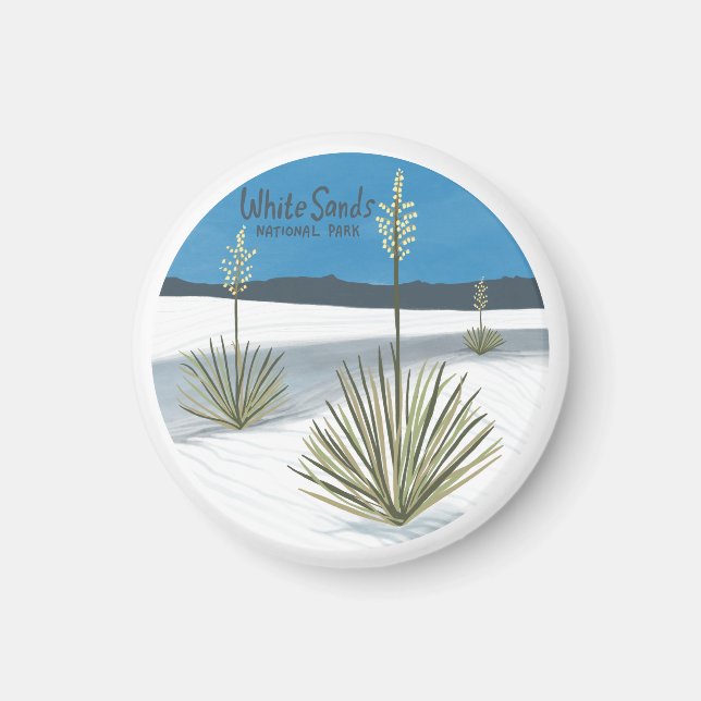 Vita Sands nationalpark New mexico Gypsum Yucca Magnet (Framsidan)