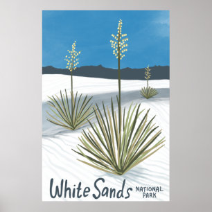 Vita Sands nationalpark New mexico Gypsum Yucca Poster