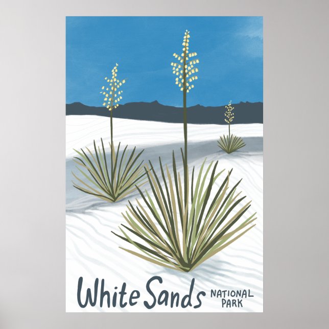 Vita Sands nationalpark New mexico Gypsum Yucca Poster (Framsidan)
