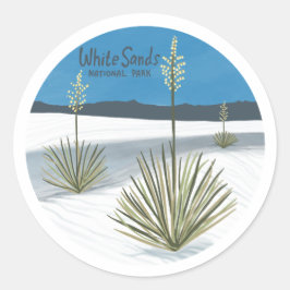 Vita Sands nationalpark New mexico Gypsum Yucca Runt Klistermärke