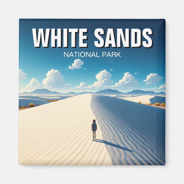 Vita Sands nationalpark New mexico Magnet (Framsidan)