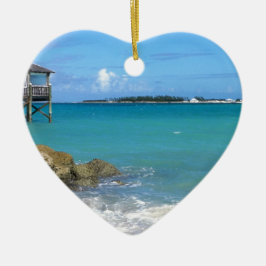 Vita sandstränderna i Bahamas Julgransprydnad Keramik