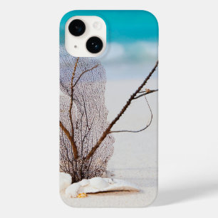 Vita Seashells på en tropisk strand