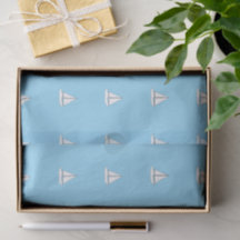 Vita segelbåtar på blå bakgrunds tissue