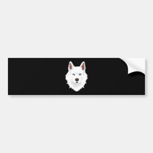 Vita Siberian husky-Hund - vita Snö-Hund Bildekal