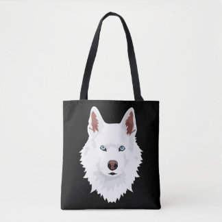 Vita Siberian husky-Hund - vita Snö-Hund Tygkasse