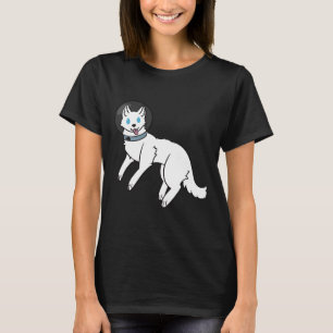 Vita Siberian husky i rymden T Shirt