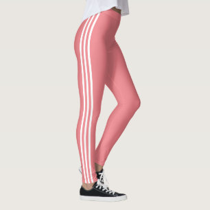 Vita sidans Rand Ljusa rosa baljor ditt Färg Leggings