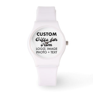 Vita Silicone Watch Anpassningsbar Gifts for Him Armbandsur